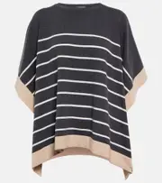 [Brunello Cucinelli] Brunello Cucinelli Striped wool, cashmere and silk top AU 10 multicoloured