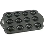 Daily Bake Non-Stick 12-Cup Mini Doughnut Pan Rectangle Baking Donut Tray Black