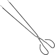 1Pc Long BBQ Tong Charcoal Clip Grilling Tool for Outdoor Barbecue Heat Resistant Fireplace Tongs for Moving Logs and Coals Safely