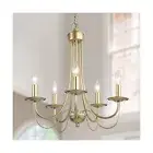 Gold Chandeliers, Modern 5-Light Candle Light Fixture for Dining Room, Bedroo...