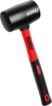 8Oz Rubber Mallet Hammer, Fiberglass Handle, Rubber Mallet for Flooring, Tent St