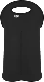 BUILT NY 2-Bottle Neoprene Wine/Water Bottle Tote, Black