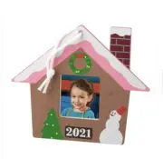 Home Depot Kid's Workshop Kit House Xmas ornament. With pin and stickers.