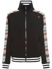 MISSONI 'Sleeve Panel Knit Zig-Zag Track Jacket' Black / Multi M $875 *NWT*
