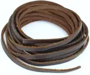 LolliBeads 5mm Flat Genuine Leather Cord Braiding 2yard, Flat_dark_brown
