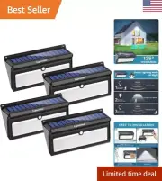 Solar Lights Outdoor Waterproof 100 LED - Motion Sensor - Energy Saving - 4 Pack