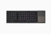 Ares Ultra Slim Pocket Foldable Bluetooth Wireless Keyboard with Touchpad (Bl...
