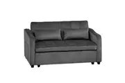 Sarantino Fenton 2-Seater Velvet Sofa Bed in Dark Grey