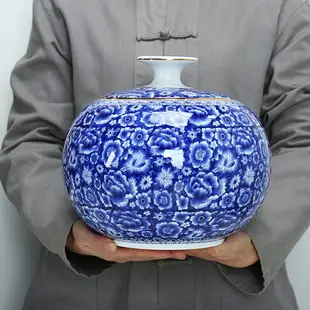 青花茶葉罐大號陶瓷茶罐密封儲物罐家用醒茶罐茶葉包裝禮盒