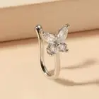 Rhinestone Butterfly Nose Ring Zircon Non Pierced Ear Clip Cuff Party