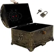 UPKOCH Collectible Pirate Treasure Chest Lockable Money Bank Classroom Decor Vintage Plastic Treasure Box Storage