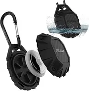 [Pelican] Marine AirTag Holder - Waterproof AirTag Keychain w/Carabiner Clip [Impact Resistant] [Travel Essentials] Protective Kevlar Apple Air Tag Case for Dog Collar, Backpack, Keys, Luggage - Black