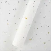 Wrapping Paper 4 Models Glossy Paper Gold and Silver Embellishment Elegant Sophisticated Flower Gift Wrapping Paper (Color : White)