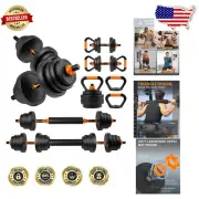 Adjustable 4-in-1 Dumbbells Set - 22lbs to 88lbs, Perfect for Home Gym Workouts