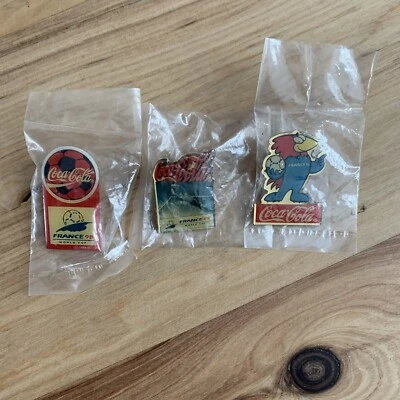 Vintage 1998 France Football World Cup Coca Cola Coke Pins