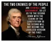 PRESIDENT THOMAS JEFFERSON "TWO ENEMIES OF THE PEOPLE" QUOTE 8X10 PHOTO