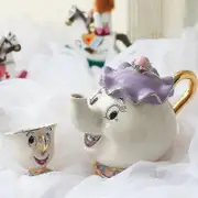 Cartoon Beauty And The Beast Teapot Mug Mrs Potts Chip Tea Pot Cup One Set[PB]
