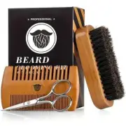 Men's Ultimate Grooming Set: Beard, Hair & Mustache Care, Comb, Brush, Scissors