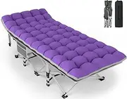 ZENPETIO Camping Cot, Sleeping Cots for Adults for 500LBS (Max Load) 1200D Double Layer Oxford, Camping Bed for Adult at Home Travel Camp Beach Vacation
