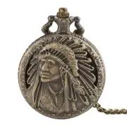 Vintage Ethnic Men Women Analog Quartz Pocket Watch Necklace Pendant Chain Gift