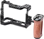 Camera Cage + Side Wooden Handle Kit Video Film Movie Making Stabilizer Al num Alloy with Cold Shoe Mount Repla ent for A7R IV A7R4 Camera Multicolor562 Camera Cage & Top Handle