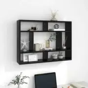 NNEVL Wall Shelf Black 75x16x55 cm Chipboard