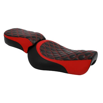 Black+Red Driver Rider Passenger Seat Fit For Harley Iron XL883 XL883N 16-22 19
