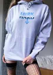 [Lurk Hard] Grey Chrome Pullover Hoodie