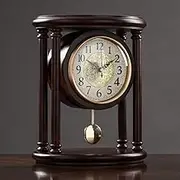 Shelf Clock Retro Wooden Table Clock Living Room American Large Desk Clock Pendulum Clock Desktop Home Table Watch Decoration Gift