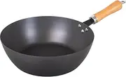 Wahei Freiz RB-3282 Nagayoshi Nagayoshi Nagayoshi Nitrided Iron Frying Pan, Deep Type, 11.0 inches (28 cm), No Need for Empty Frying, Ready to Use, Induction Compatible, Made in Japan