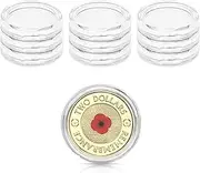 10-Pack Custom-Fit Coin Capsules for Australian $2 Coins – Airtight Clear Holders for Commemorative & Circulated Coins – 20.7mm x 2.85mm Internal – 25.2mm x 4.6mm External