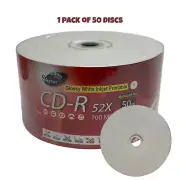 50 SKYTOR Blank 52X CD-R CDR 700MB White Top Glossy Printable Disc No Logo hp