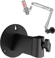 YOUSHARES Wall Mount for Mic Boom Arm - Microphone Holder for Stand, Vertical Surface Mount and Freely Swiveling Metal Clip, Suitable for Mic Stand Accessories