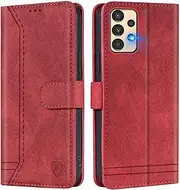 [GoodcAcy] Compatible with Samsung Galaxy A04 4G/M13 5G Mobile Phone Case Leather Folding Protective Case Wallet Cover Flip Case for Samsung Galaxy A04 4G/M13 5G Flip Case Red