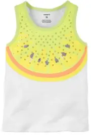 Carter's Girl's Lemon Sequin Tank Top; Yellow (6M)