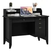 Giantex 120CM Computer Desk Wooden Executive Desk Home Office Desk w/4 Storage Drawers Black