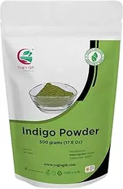YOGIs GIFT | Organic Indigo Powder for Hair 500g (17.6 oz) | Ideal for Black and Dark Hair | Indigofera Tinctoria | Black Henna | Organic Natural Hair color