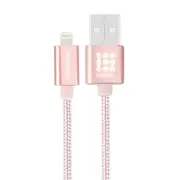 2Pcs 1m Nylon Woven Metal Head 3A 8 Pin to USB 2.0 Sync Data Charging Cable
