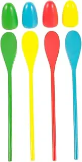 Abaodam 4Sets Egg and Spoon Race Game Set Spoons for Family Fun Outdoor Carnival Team Building Props Interactive Learning Motor Skills Development for Birthday