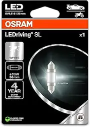 OSRAM LEDriving SL, ≜ C5W (36 mm), White 6000K, Blister (1 lamp), LED Retrofit, offroad use only