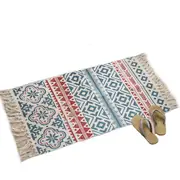 60 X 90Cm Retro Bohemian Hand Woven Cotton Linen Carpet Rug Rugs