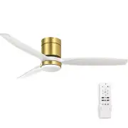 52 Inch Ceiling Fan with Light and Remote Flush Mount Fan Light With 3 Blades