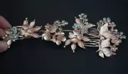 Gold tone hair comb bridal wedding crystal rhinestone hair accessories ha1915