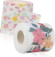 SHERCHPRY 2 Rolls Floral Print Toilet Flower Flower Design Soft Skin Friendly Tissues for Home Office Parties Fits Dispensers