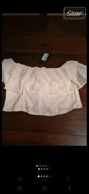 PrettyLittleThing cream frill boned corset size 8 - BNWT