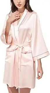 [Generic] Luxury 22MM 100% Mulberry Silk Chemise - Bridal Mini Robe, Sexy Morning Gown