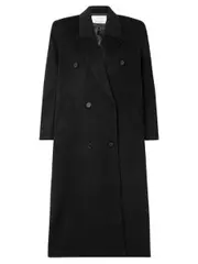 The Frankie Shop | Gaia Double-Breasted Wool-Blend Coat in Black | The UNDONE