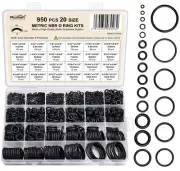 O Ring Kit, 950 Pcs Rubber O-Ring Assortment Kit, Plusmart 20 Sizes Washer Ga...