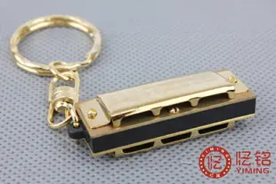 SUZUKI 鈴木S-5 五孔十音 迷你款鑰匙扣小口琴 金色兒童口琴