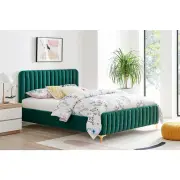 Victoria Velvet Fabric Bed Frame Emerald - Double